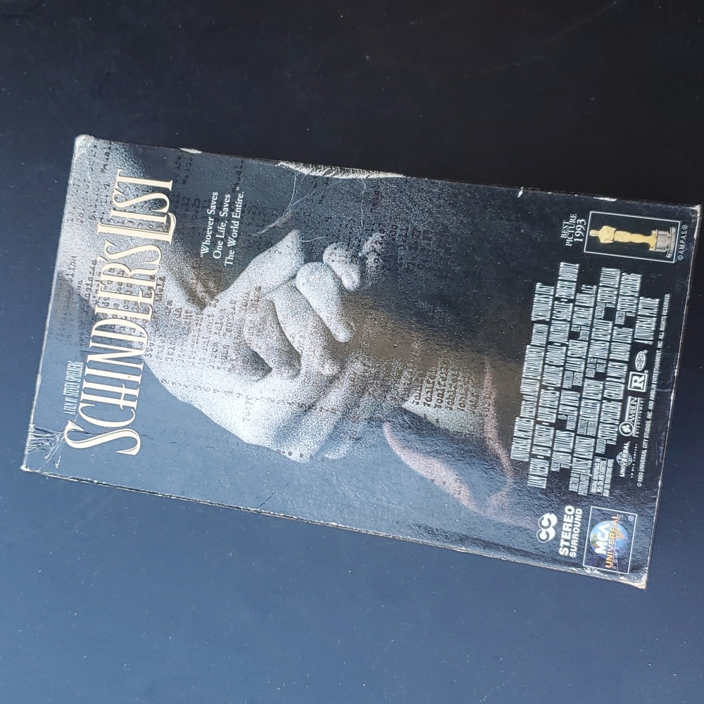 6/$10 Schindler's List Double VHS Tape